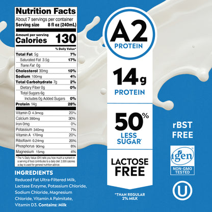2% Reduced Fat Milk with A2 Protein, Ultra-Filtered