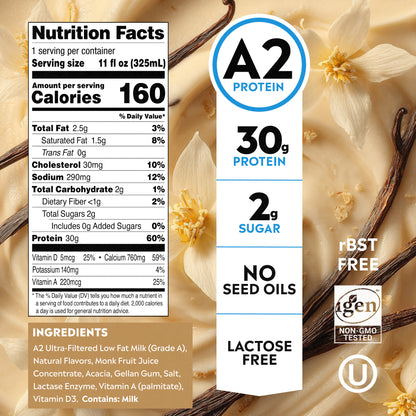 Vanilla A2 Protein Shake, Ultra-Filtered