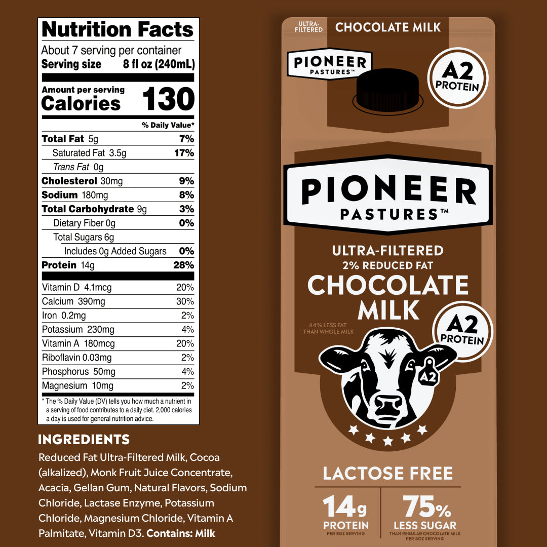 2% Reduced Fat Chocolate Milk with A2 Protein, Ultra-Filtered