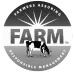Logo of a farm with the text 'Farm' on a gray background
