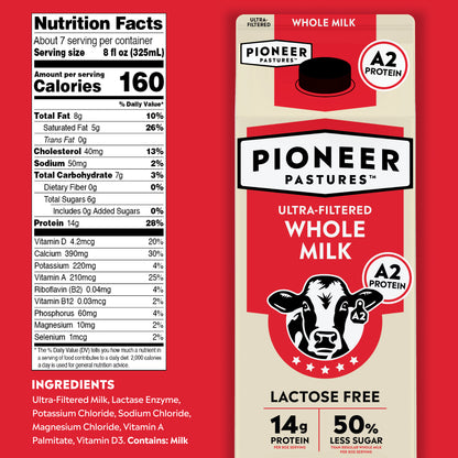 Whole Milk with A2 Protein, Ultra-Filtered